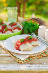 Cabbage Rolls with Tomato Sauce and Dill
