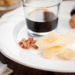 Herbal Liqueur with Crystallized Ginger and Brown Rock Sugar
