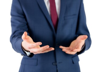 Close up view of businessman hands 
