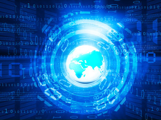 Digital world , global internet technology.