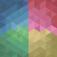 Geometric patterns set. Colorful abstract mosaic backgrounds. Gradient triangles. Vector illustration.