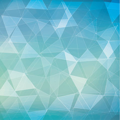 Abstract blue and green triangle geometrical background, Vector Illustration.