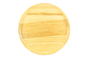 Wooden plate isolated on with