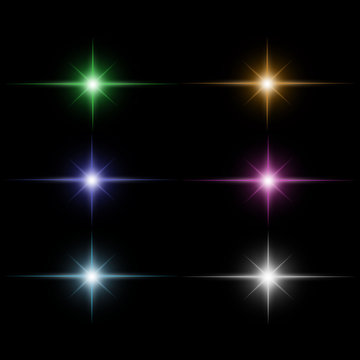 set of Star burst  light beam vector