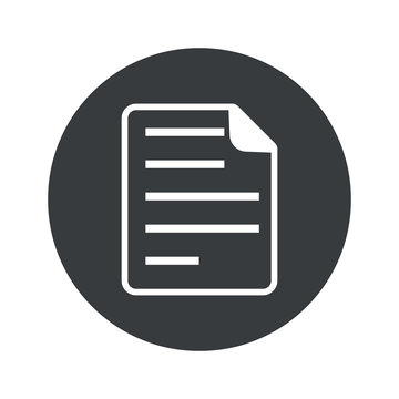 Monochrome round document icon
