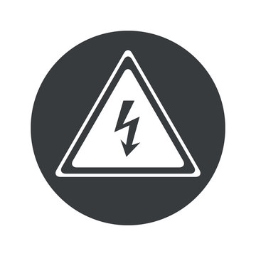 Monochrome round high voltage icon