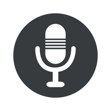 Monochrome round microphone icon
