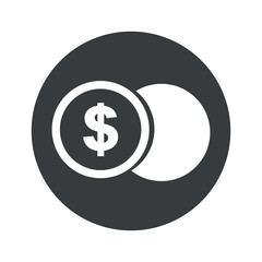 Monochrome round dollar coin icon