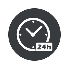 Monochrome round 24h workhours icon