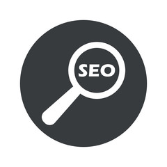 Monochrome round SEO search icon