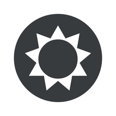 Monochrome round sun icon