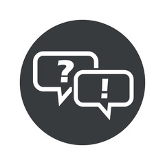 Monochrome round question answer icon