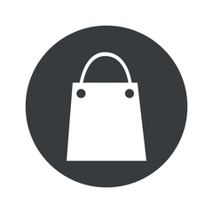 Monochrome round shopping bag icon