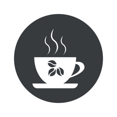 Monochrome round coffee cup icon