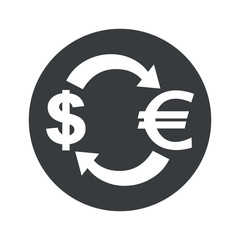 Monochrome dollar euro exchange icon