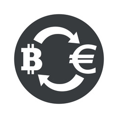 Monochrome bitcoin euro exchange icon