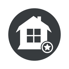 Monochrome round favorite house icon
