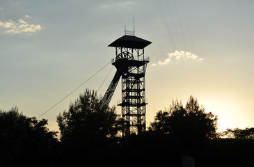 Castillete metálico de las minas de carbón de Puertollano, Ciudad Real, España