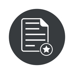 Monochrome round favorite document icon