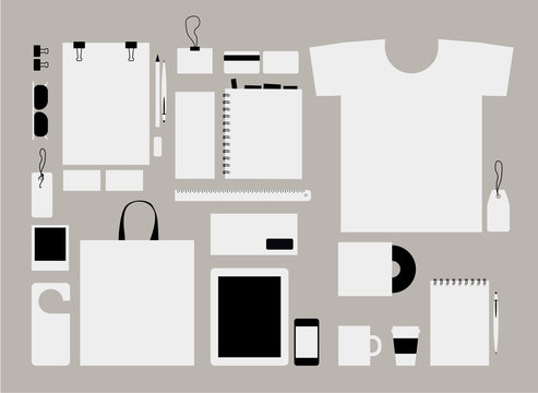 Corporate flat identity mock-up template for your design