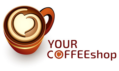 Logo template coffee or cafe business, coffee cup, cappuccino cup, vending logo