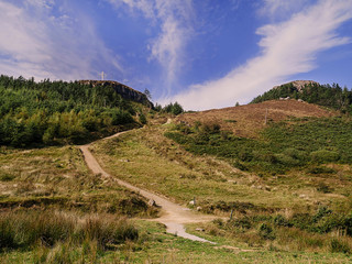 Trail to the tom of a mountain.