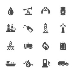 Oil industry icon set