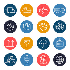 Logistics icon set