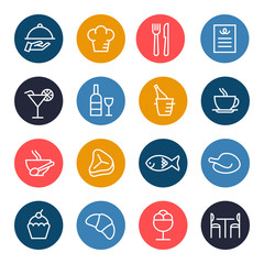 Restaurant icon set