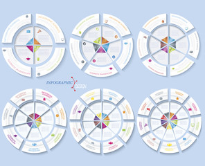 Set of modern template for business project or presentation with