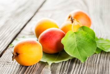 Bright ripe juicy apricots