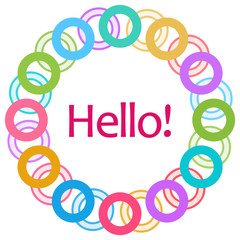 Hello Text Colorful Rings Circular 