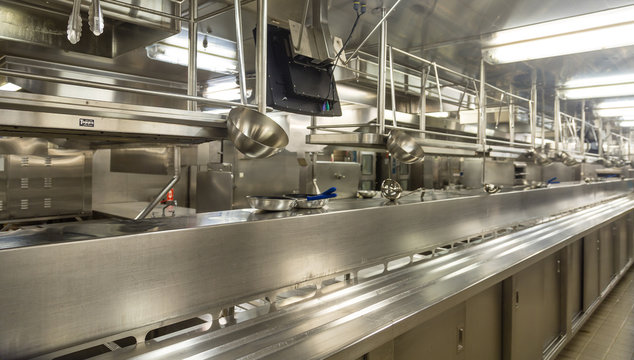 Stainless Steel Equipment in Empty Kitchen
