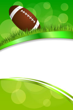 Background abstract sport grass green American football ball vertical ribbon illustration vector