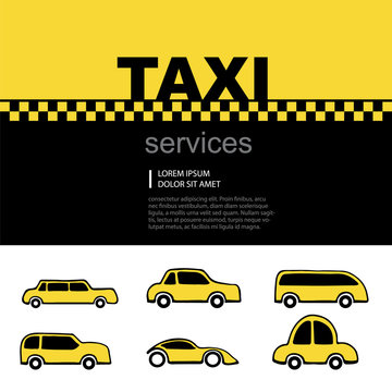 taxi service logo set