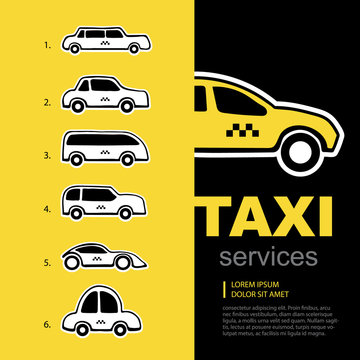 taxi service logo set