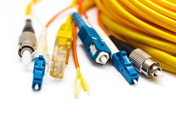 Different kind of connectors isolated on white