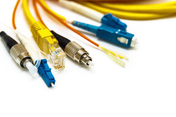 Different kind of connectors isolated on white