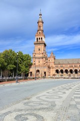 Fototapeta na wymiar Seville, Spain - Plaza de Espana