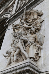 the sculpture in Triumphal Arch , paris,france
