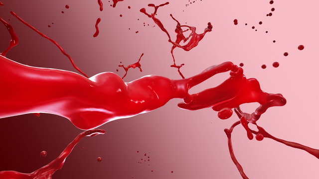 Blood, Red liquid Splashing. Slow motion.