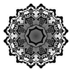 Vector lacy round oriental flower vintage, circle background. Orient traditional ornament