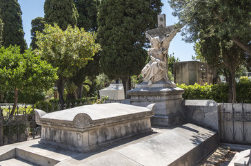 Fototapeta premium Graves in the cemetery, graveyard