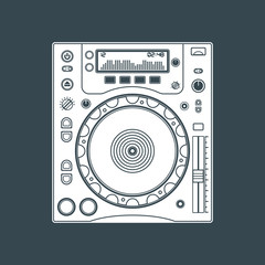 solid color dj cd player device illustration.