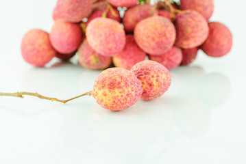 Red Litchi fruit isolated