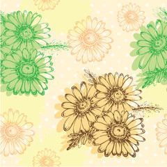Fototapeta na wymiar illustration chamomile pattern background