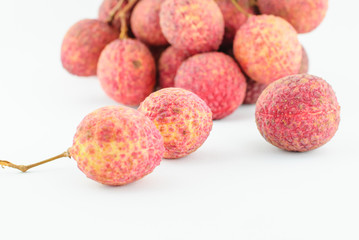 Red Litchi fruit isolated