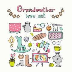 Cute vector set of my grandmother's vintage clothing