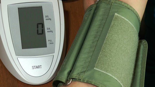 measurement of blood pressure and heart rate. tonometer