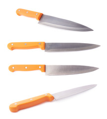 Steel kitchen knife isolated